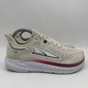 Altra Torin 7 Running Shoes Womens SZ 8.5 Beige Red Mesh Gym Performance Sneaker